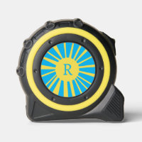 Blue Yellow Monogram Sun Tape Measure