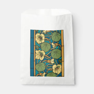 Blue Yellow Nasturtium Flower Nouveau Pattern Favour Bags