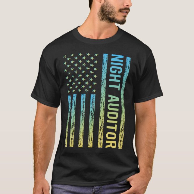 Blue Yellow Night Auditor T-Shirt (Front)