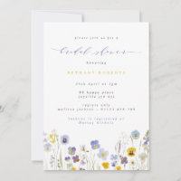 Blue & Yellow Pansies Wildflowers Bridal Shower