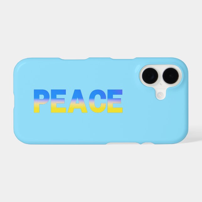 Blue yellow PEACE Ukraine Inspiration minimalist (Back Horizontal)