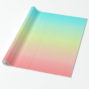 Blue Yellow Peach Coloured Pastel Wrapping Paper