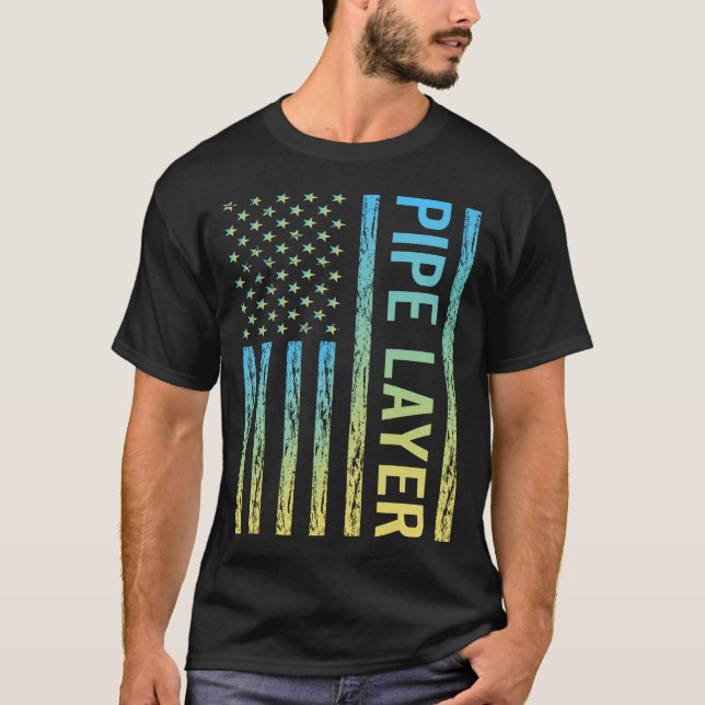 Blue Yellow Pipe Layer T-Shirt (Front)