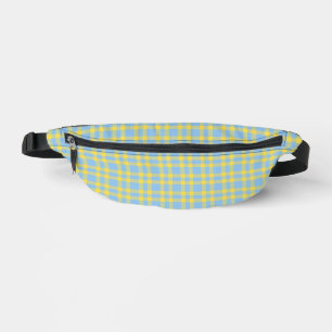 Blue Yellow Plaid Pattern Bum Bags