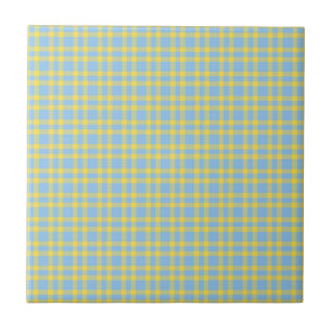Blue Yellow Plaid Pattern Tile