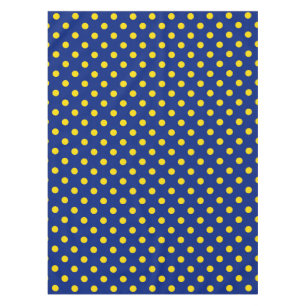 Blue Yellow Polka Dots Design Tablecloth