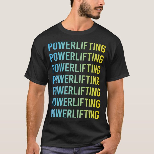 Blue Yellow Powerlifting T-Shirt (Front)
