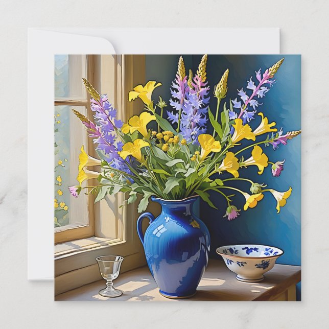 Blue Yellow Purple Bouquet Art (Front)