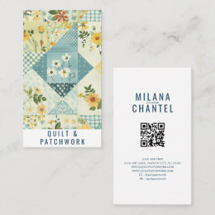 Blue Yellow Quilt Patchwork Handmade Clothing  Business Card