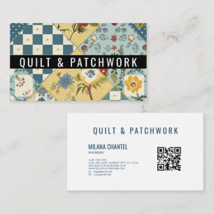 Blue Yellow Quilt Patchwork Handmade Clothing Business Card