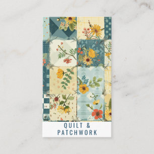 Blue Yellow Quilt Patchwork Handmade Clothing  Business Card