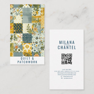 Blue Yellow Quilt Patchwork Handmade Clothing  Business Card