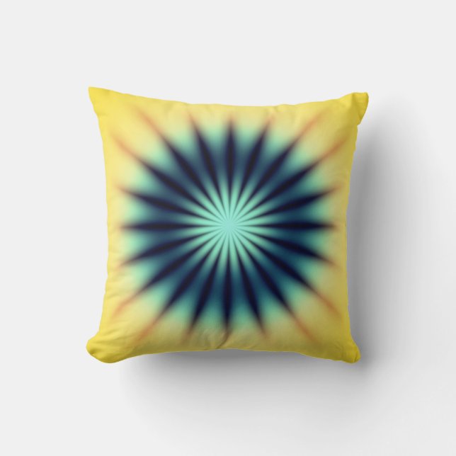 Blue Yellow Radiant Cushion (Front)