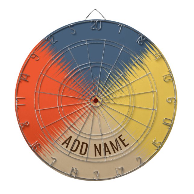 Blue Yellow Red Cream - Personalizable Dartboard (Front)