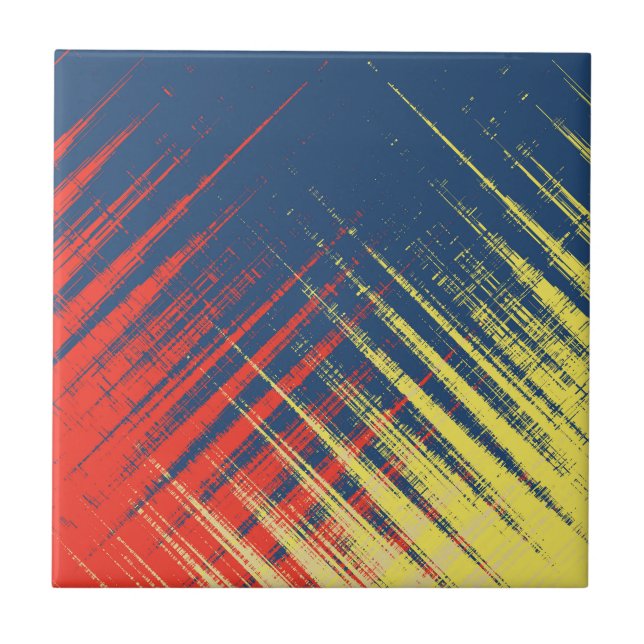 Blue Yellow Red Cream Tile (Front)