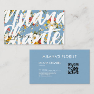 Blue Yellow Red Daisy Modern Trendy Flower Florist Business Card