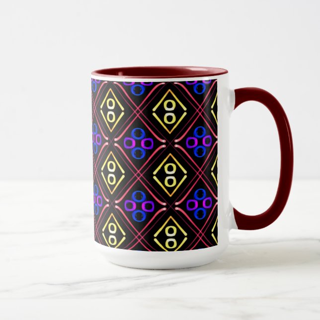 Blue Yellow Red Jimette Design MUG Cup (Right)