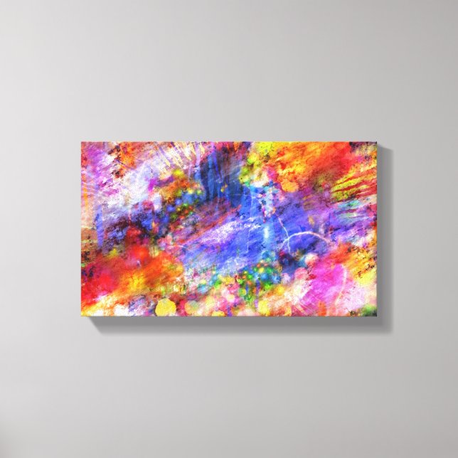 Blue Yellow Red Multicolor Abstract Art Design  Canvas Print (Front)