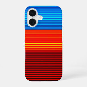 Blue Yellow Red Stripes iPhone 16 Case
