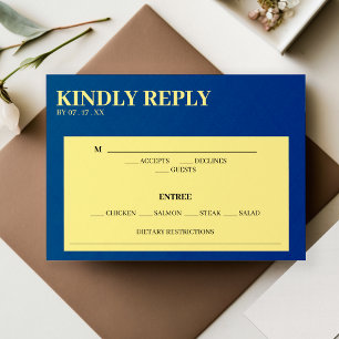 Blue & Yellow Response Wedding RSVP
