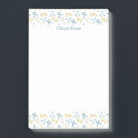Blue Yellow Science Molecules Biology Icons Post-it Notes<br><div class="desc">Cute personalised notepad with molecules of different colours in blue and yellow. The text is customisable. Add your own message and/or customise further. Perfect gift for scientists,  researcher,  science students,  etc. Designed by Patricia Alvarez.</div>
