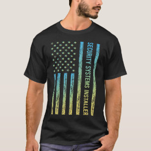 Blue Yellow Security Systems Installer T-Shirt
