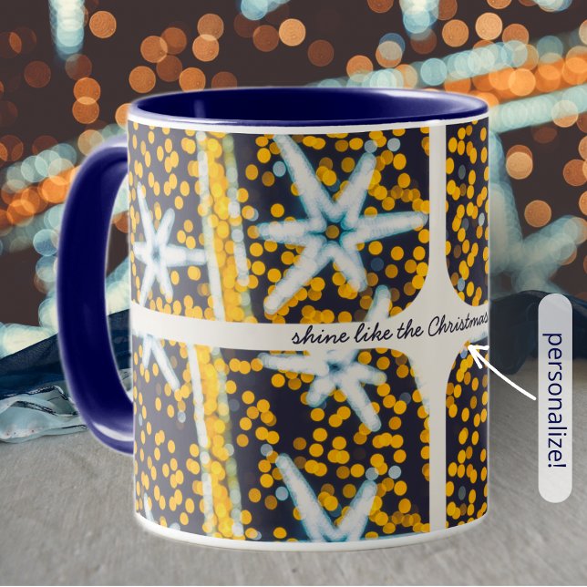 Blue yellow shining Christmas stars Mug (Creator Uploaded)