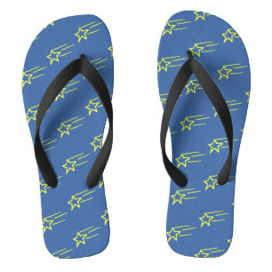 Blue Yellow Shooting Stars Pattern Jandals