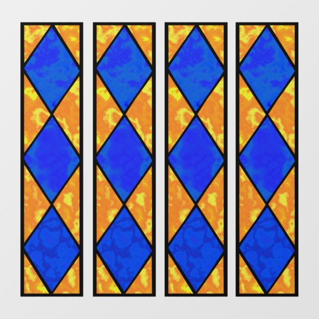 Blue/Yellow "Stained Glass Effect" window borders. (Sheet)