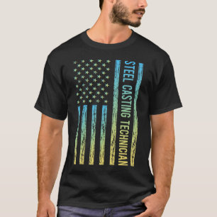 Blue Yellow Steel Casting Technician T-Shirt