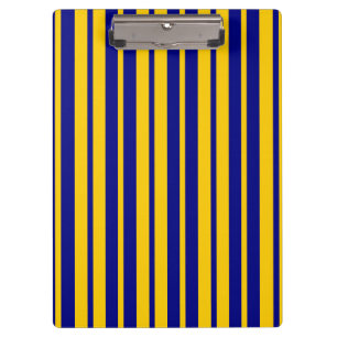Blue Yellow Stylish Stripes Pattern Design Clipboard
