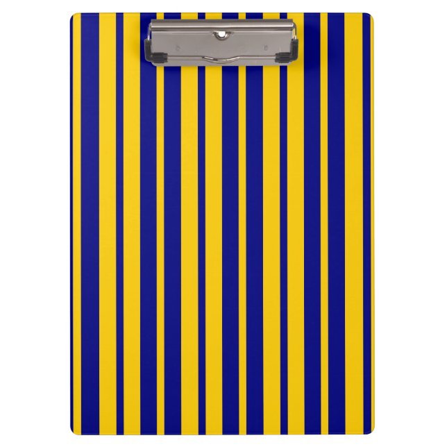 Blue Yellow Stylish Stripes Pattern Design  Clipboard (Front)