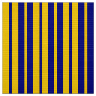 Blue Yellow Stylish Stripes Pattern Design Fabric