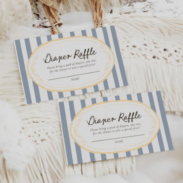 Blue & Yellow Summer Diaper Raffle Ticket Enclosure Card (Creator Uploaded)