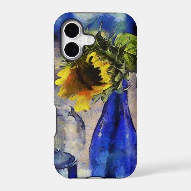Blue & Yellow Sunflower iPhone 5 Case (Back)