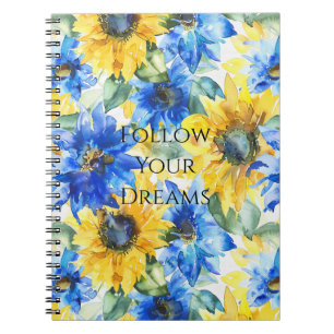 Blue Yellow Sunflowers Notebook