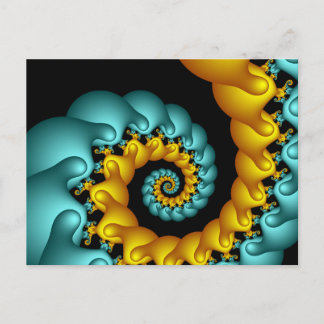 Blue & Yellow Swirl Postcard