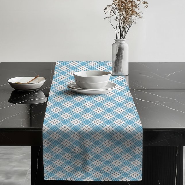 Blue Yellow Tartan– A Cosy Gift for the Family Long Table Runner (Blue Yellow Tartan– A Cozy Gift for the Family Long Table Runner)