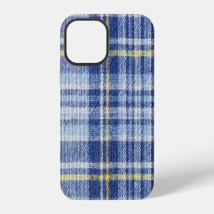Blue Yellow Tartan: Fashionable Plaid iPhone 12 Case