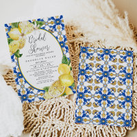Blue Yellow Tile Lemon Bridal Shower
