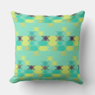 blue yellow turquoise yellow and aqua cushion