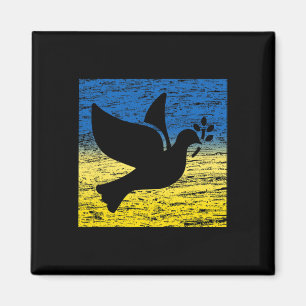 Blue Yellow Ukraine Flag Dove Ukrainian Peace Bird Magnet
