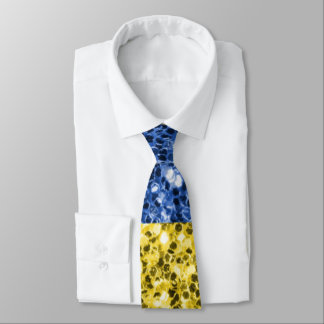 Blue yellow Ukraine flag glitter faux sparkles Tie