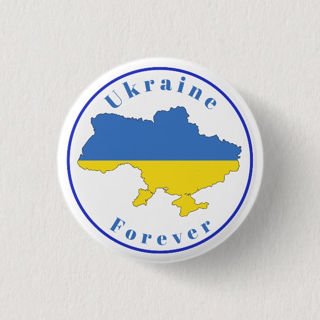 Blue Yellow Ukraine Forever 3 Cm Round Badge (Front)