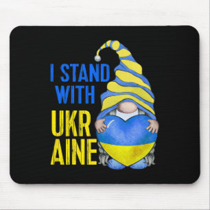 Blue Yellow Ukraine Garden Gnome Ukrainian Flag Te Mouse Pad