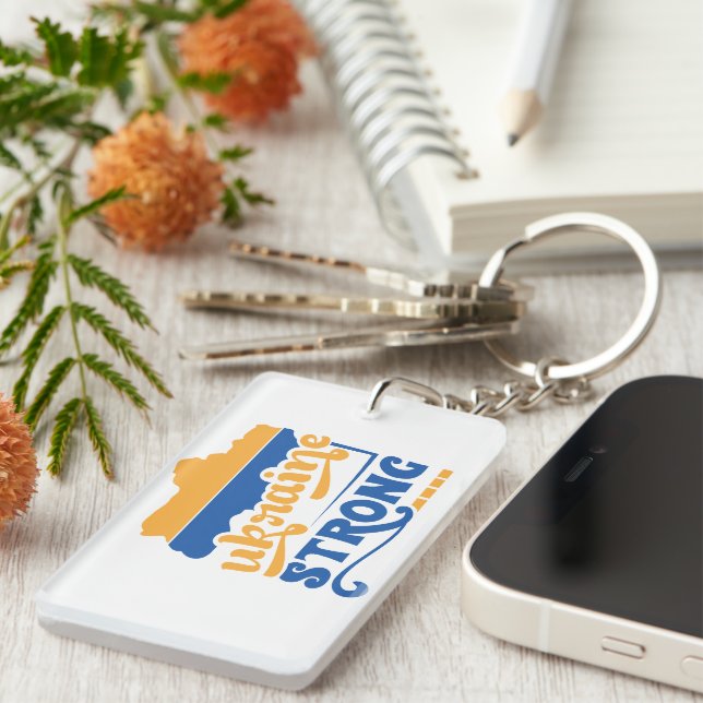 Blue Yellow Ukrainian Flag  Key Ring (Front Right)
