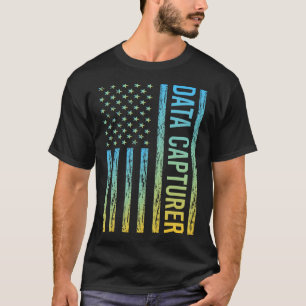 Blue Yellow USA Flag - Data Capturer T-Shirt