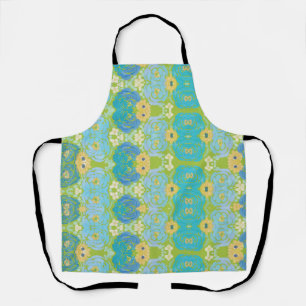 Blue & Yellow Watercolor Floral Apron