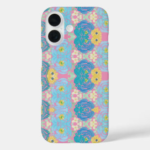 Blue & Yellow Watercolor Floral iPhone 16 Case