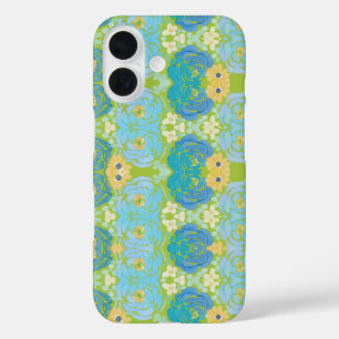 Blue & Yellow Watercolor Floral iPhone 16 Case